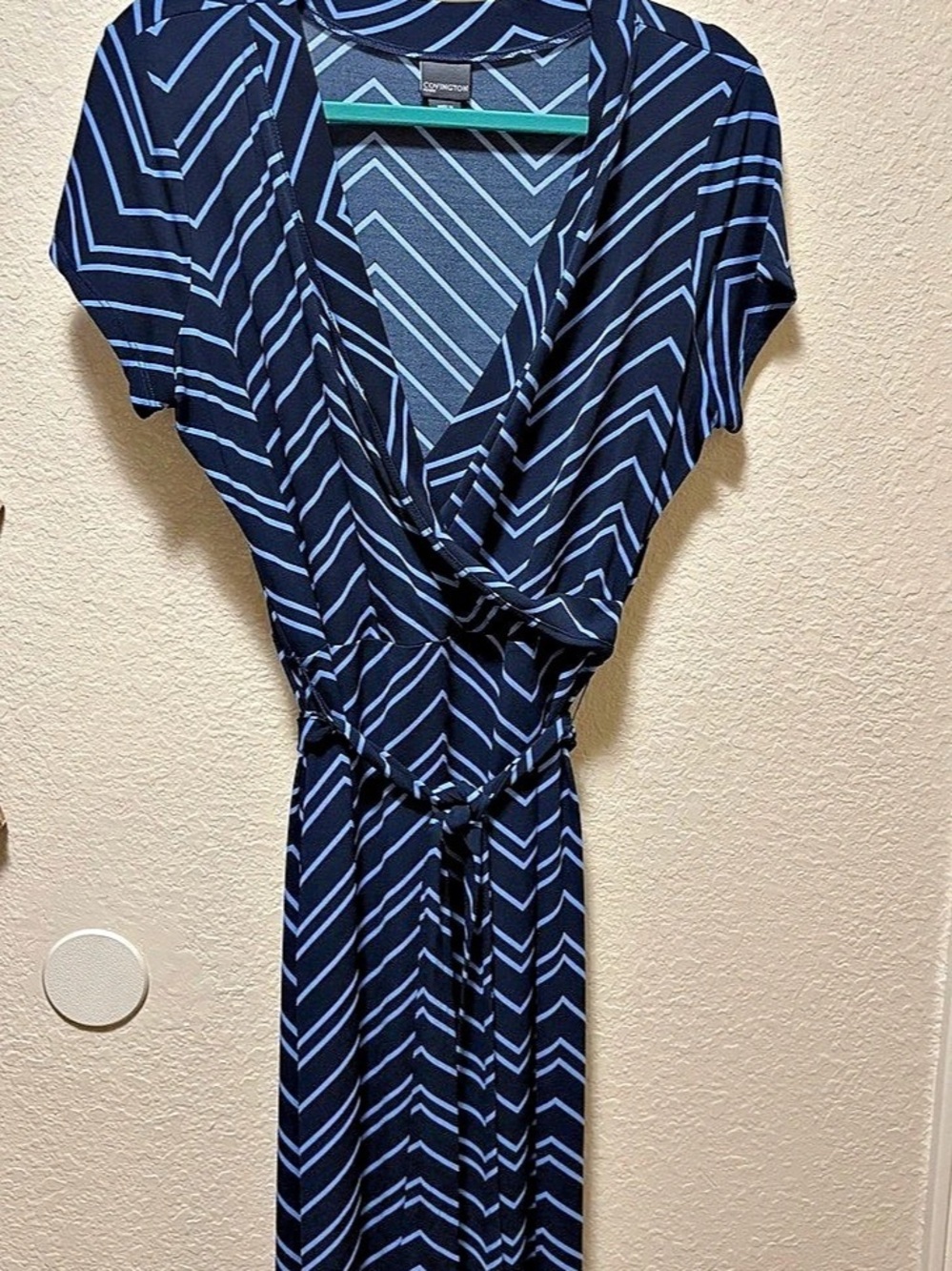 Covington Blue & Black Geometric Maxi Dress